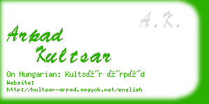 arpad kultsar business card